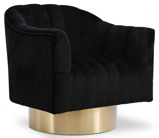 Farrah Black Velvet Chair - 520Black - Vega Furniture