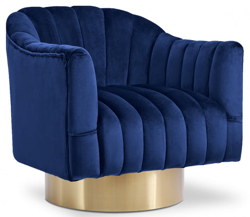 Farrah Blue Velvet Chair - 520Navy - Vega Furniture