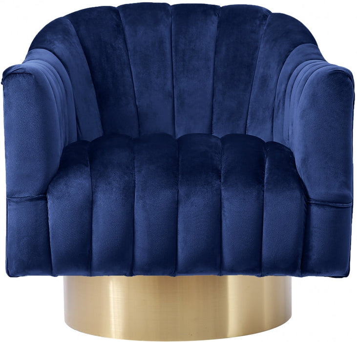 Farrah Blue Velvet Chair - 520Navy - Vega Furniture