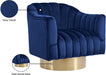 Farrah Blue Velvet Chair - 520Navy - Vega Furniture