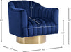 Farrah Blue Velvet Chair - 520Navy - Vega Furniture