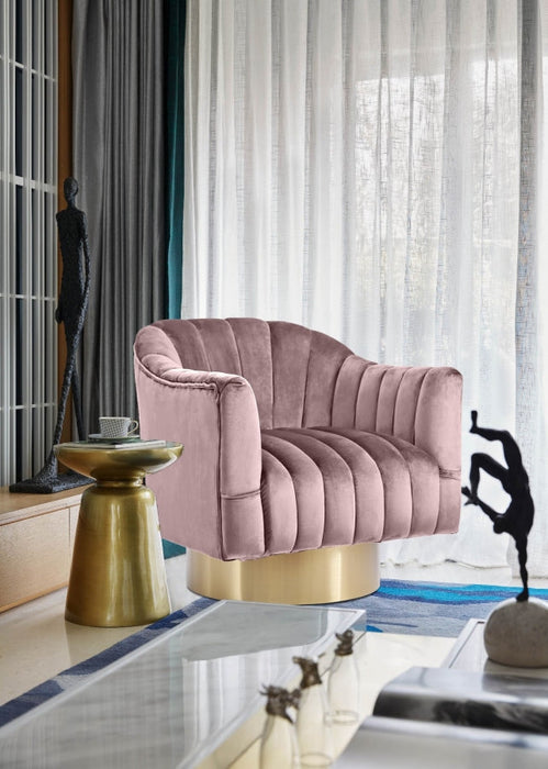 Farrah Pink Velvet Chair - 520Pink - Vega Furniture