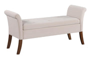 Farrah Upholstered Rolled Arms Storage Bench Beige and Brown - 910238 - Vega Furniture