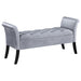 Farrah Upholstered Rolled Arms Storage Bench Silver and Black - 910239 - Vega Furniture