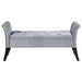 Farrah Upholstered Rolled Arms Storage Bench Silver and Black - 910239 - Vega Furniture