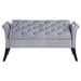 Farrah Upholstered Rolled Arms Storage Bench Silver and Black - 910239 - Vega Furniture