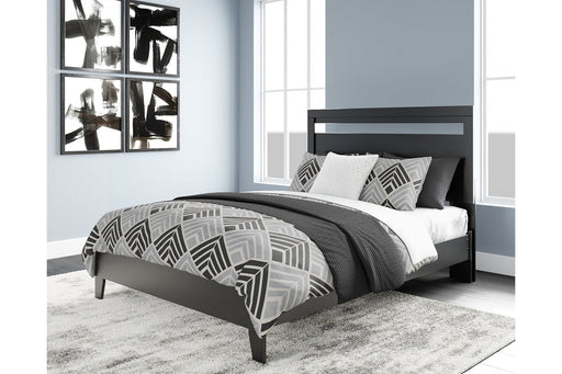 Finch Black/Brown Queen Panel Platform Bed - SET | EB3392-113 | EB3392-157 - Vega Furniture