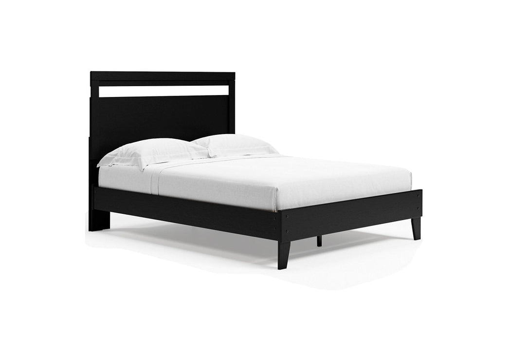 Finch Black/Brown Queen Panel Platform Bed - SET | EB3392-113 | EB3392-157 - Vega Furniture