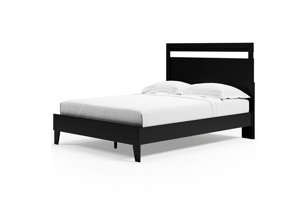 Finch Black/Brown Queen Panel Platform Bed - SET | EB3392-113 | EB3392-157 - Vega Furniture