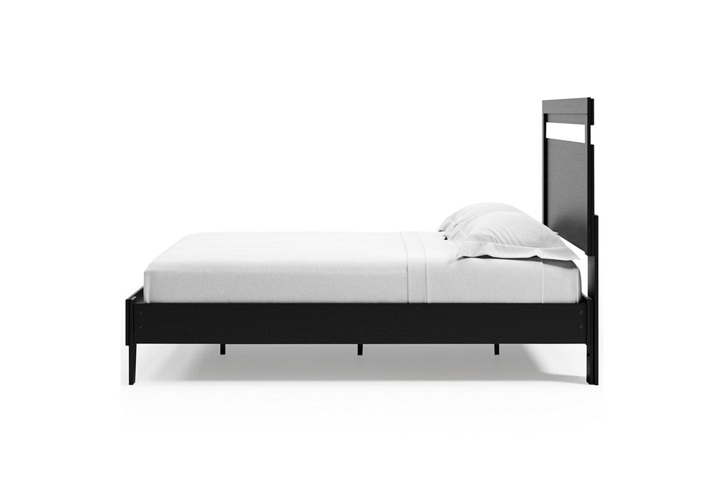 Finch Black/Brown Queen Panel Platform Bed - SET | EB3392-113 | EB3392-157 - Vega Furniture