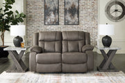 First Base Gunmetal Reclining Loveseat - 6880486 - Vega Furniture