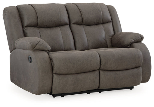 First Base Gunmetal Reclining Loveseat - 6880486 - Vega Furniture