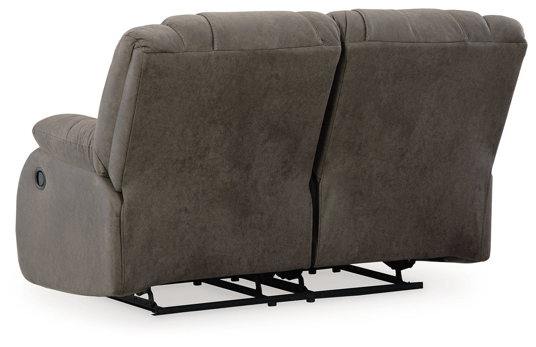 First Base Gunmetal Reclining Loveseat - 6880486 - Vega Furniture