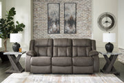 First Base Gunmetal Reclining Sofa - 6880488 - Vega Furniture