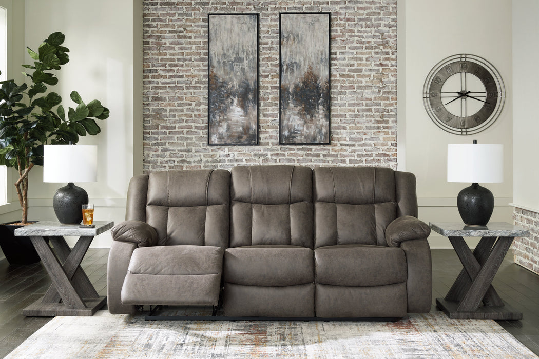 First Base Gunmetal Reclining Sofa - 6880488 - Vega Furniture