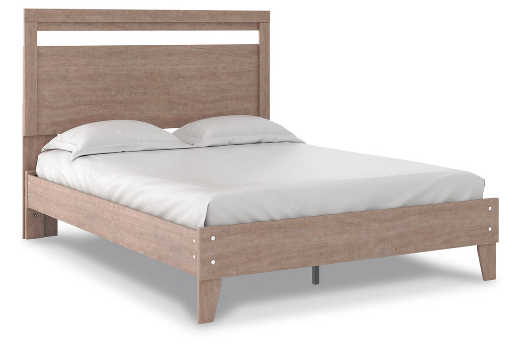 Flannia Gray Queen Panel Platform Bed - SET | EB2520-113 | EB2520-157 - Vega Furniture