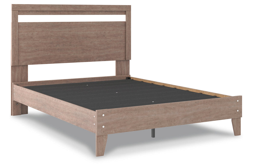 Flannia Gray Queen Panel Platform Bed - SET | EB2520-113 | EB2520-157 - Vega Furniture