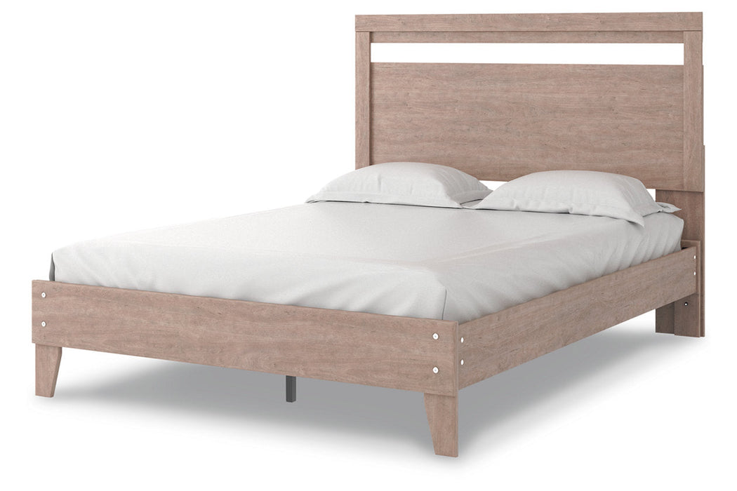 Flannia Gray Queen Panel Platform Bed - SET | EB2520-113 | EB2520-157 - Vega Furniture