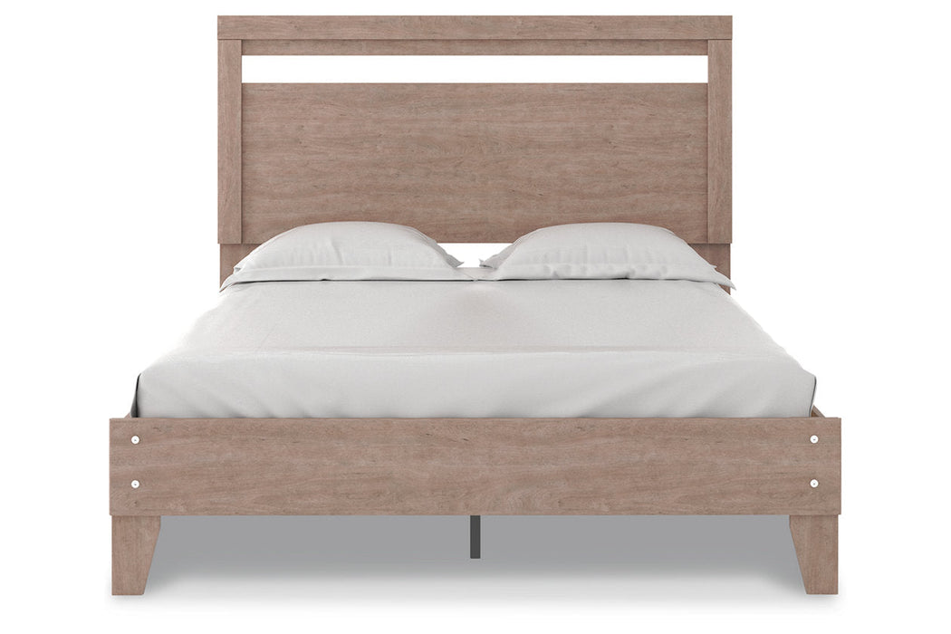 Flannia Gray Queen Panel Platform Bed - SET | EB2520-113 | EB2520-157 - Vega Furniture