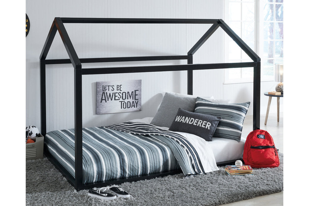 Flannibrook Black Full House Bed Frame - B082-162 - Vega Furniture