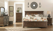 Flynnter Medium Brown Footboard Storage Platform Bedroom Set - SET | B719-74 | B719-57 | B719-98 | B719-31 | B719-36 | B719-92 | B719-46 - Vega Furniture