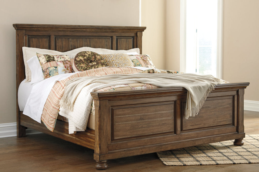 Flynnter Medium Brown King Panel Bed - SET | B719-56 | B719-58 | B719-97 - Vega Furniture