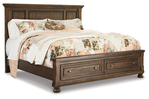 Flynnter Medium Brown King Panel Bed with 2 Storage Drawers - SET | B719-58 | B719-76 | B719-99 - Vega Furniture