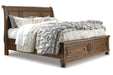 Flynnter Medium Brown King Sleigh Bed with 2 Storage Drawers - SET | B719-76 | B719-78 | B719-99 - Vega Furniture