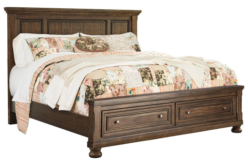 Flynnter Medium Brown Queen Panel Bed with 2 Storage Drawers - SET | B719-57 | B719-74 | B719-98 - Vega Furniture