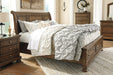 Flynnter Medium Brown Queen Sleigh Bed with 2 Storage Drawers - SET | B719-74 | B719-77 | B719-98 - Vega Furniture