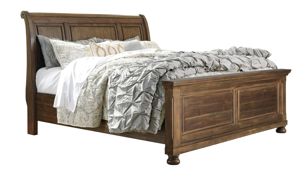 Flynnter Medium Brown Sleigh Platfom Bedroom Set - SET | B719-54 | B719-77 | B719-98 | B719-92 | B719-46 - Vega Furniture