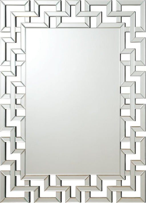 Forman Silver Interlocking Greek Frameless Wall Mirror - 901786 - Vega Furniture