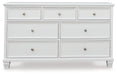 Fortman White Dresser - B680-31 - Vega Furniture