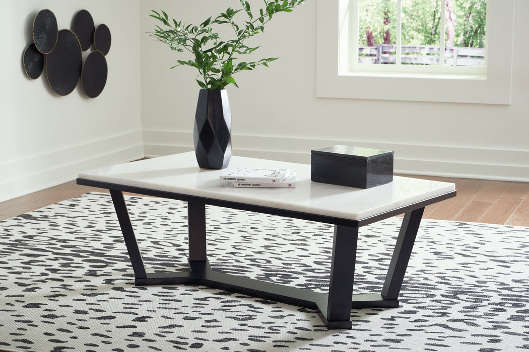 Fostead White/Espresso Coffee Table - T770-1 - Vega Furniture