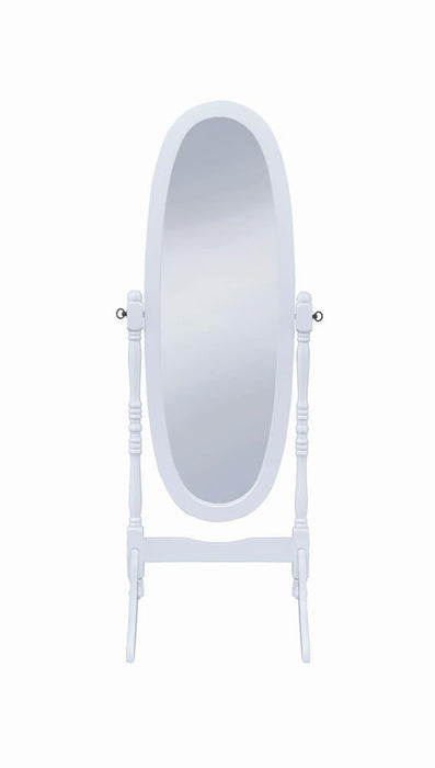 Foyet White Oval Cheval Mirror - 950802 - Vega Furniture