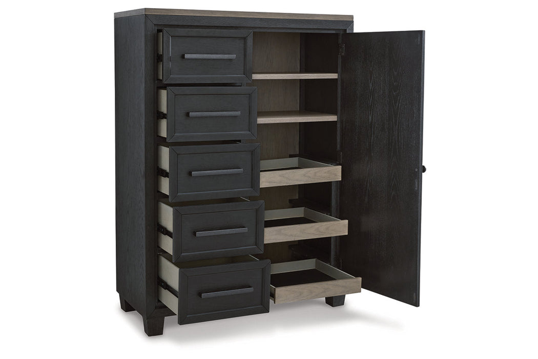 Foyland Black/Brown Door Chest - B989-48 - Vega Furniture