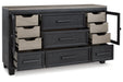 Foyland Black/Brown Dresser - B989-31 - Vega Furniture