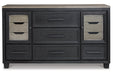 Foyland Black/Brown Dresser - B989-31 - Vega Furniture