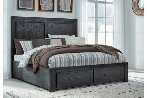 Foyland Black/Brown King Panel Storage Bed - SET | B989-56S | B989-58 | B989-97 - Vega Furniture