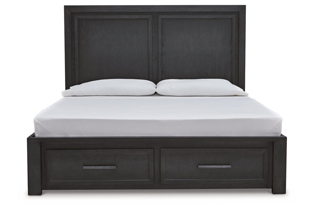 Foyland Black/Brown King Panel Storage Bed - SET | B989-56S | B989-58 | B989-97 - Vega Furniture