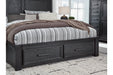 Foyland Black/Brown King Panel Storage Bed - SET | B989-56S | B989-58 | B989-97 - Vega Furniture