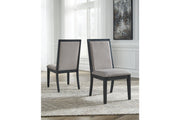 Foyland Light Gray/Black Dining Chair, Set of 2 - D989-01 - Vega Furniture