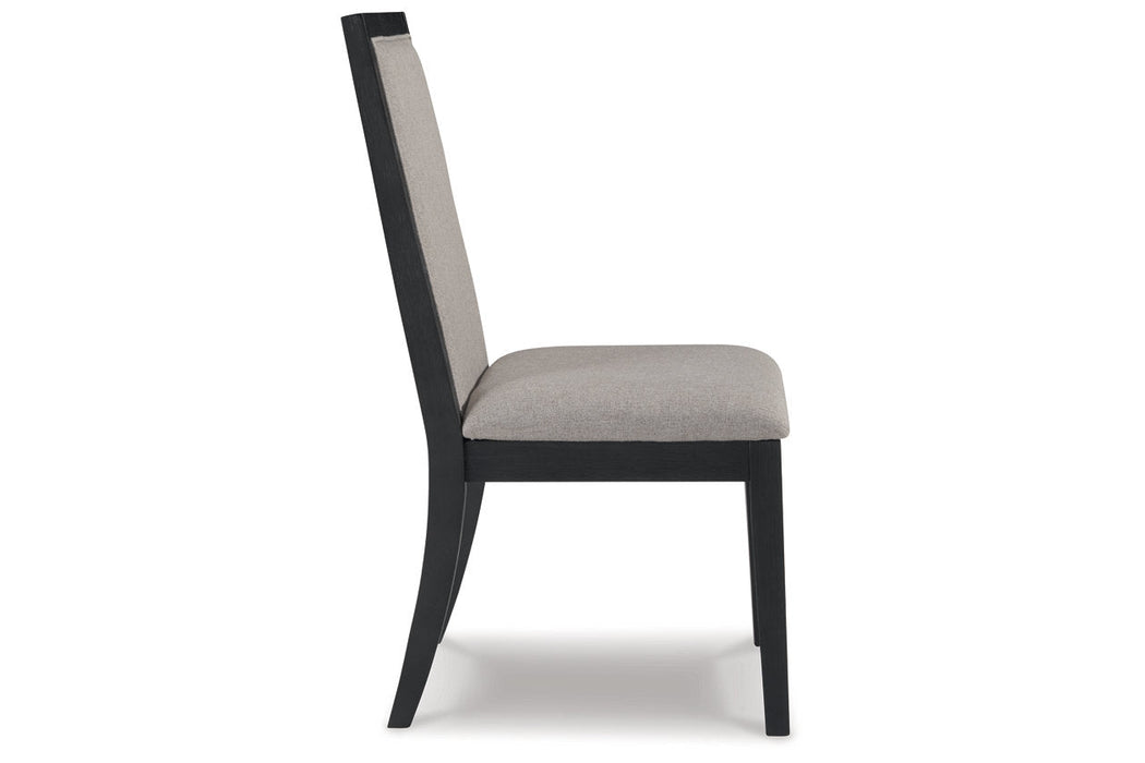 Foyland Light Gray/Black Dining Chair, Set of 2 - D989-01 - Vega Furniture