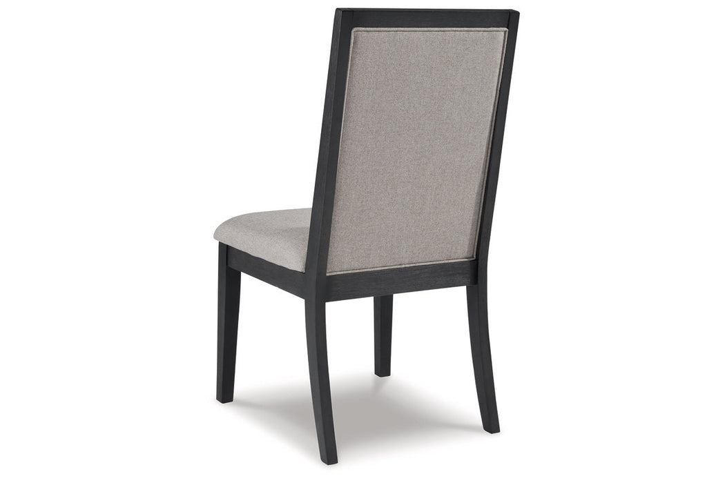 Foyland Light Gray/Black Dining Chair, Set of 2 - D989-01 - Vega Furniture