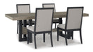 Foyland Light Gray/Black Rectangular Dining Set - SET | D989-25 | D989-01(2) - Vega Furniture