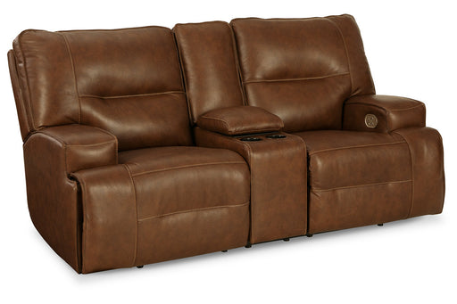 Francesca Auburn Power Reclining Loveseat with Console - U2570518 - Vega Furniture