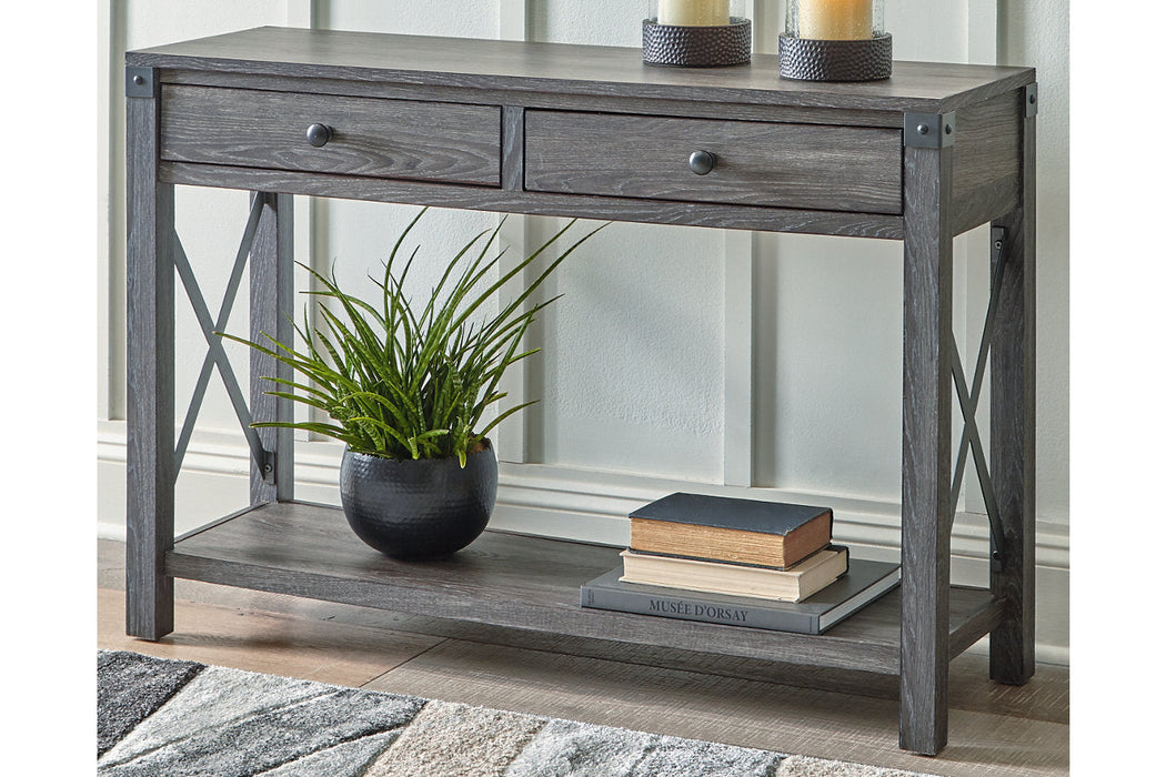 Freedan Grayish Brown Sofa/Console Table - T175-4 - Vega Furniture