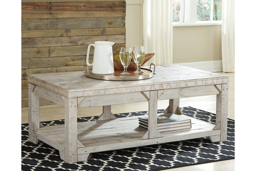 Fregine Whitewash Coffee Table with Lift Top - T755-9 - Vega Furniture