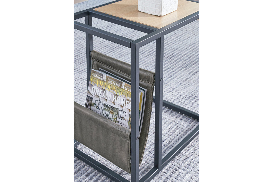 Freslowe Light Brown/Black Chairside End Table - T931-107 - Vega Furniture