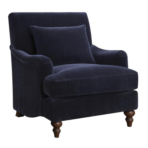 Frodo Midnight Blue Upholstered Accent Chair with Turned Legs - 902899 - Vega Furniture